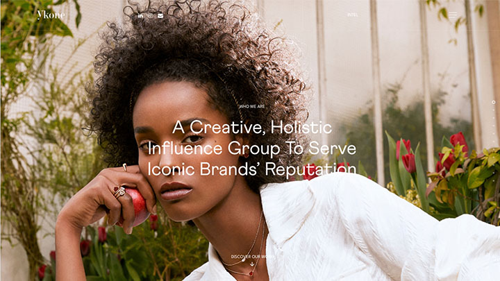 Homepage von Ykone, internationaler Influencer-Marketing-Agentur mit Berliner Standort, spezialisiert auf Luxus- und Lifestyle-Brands